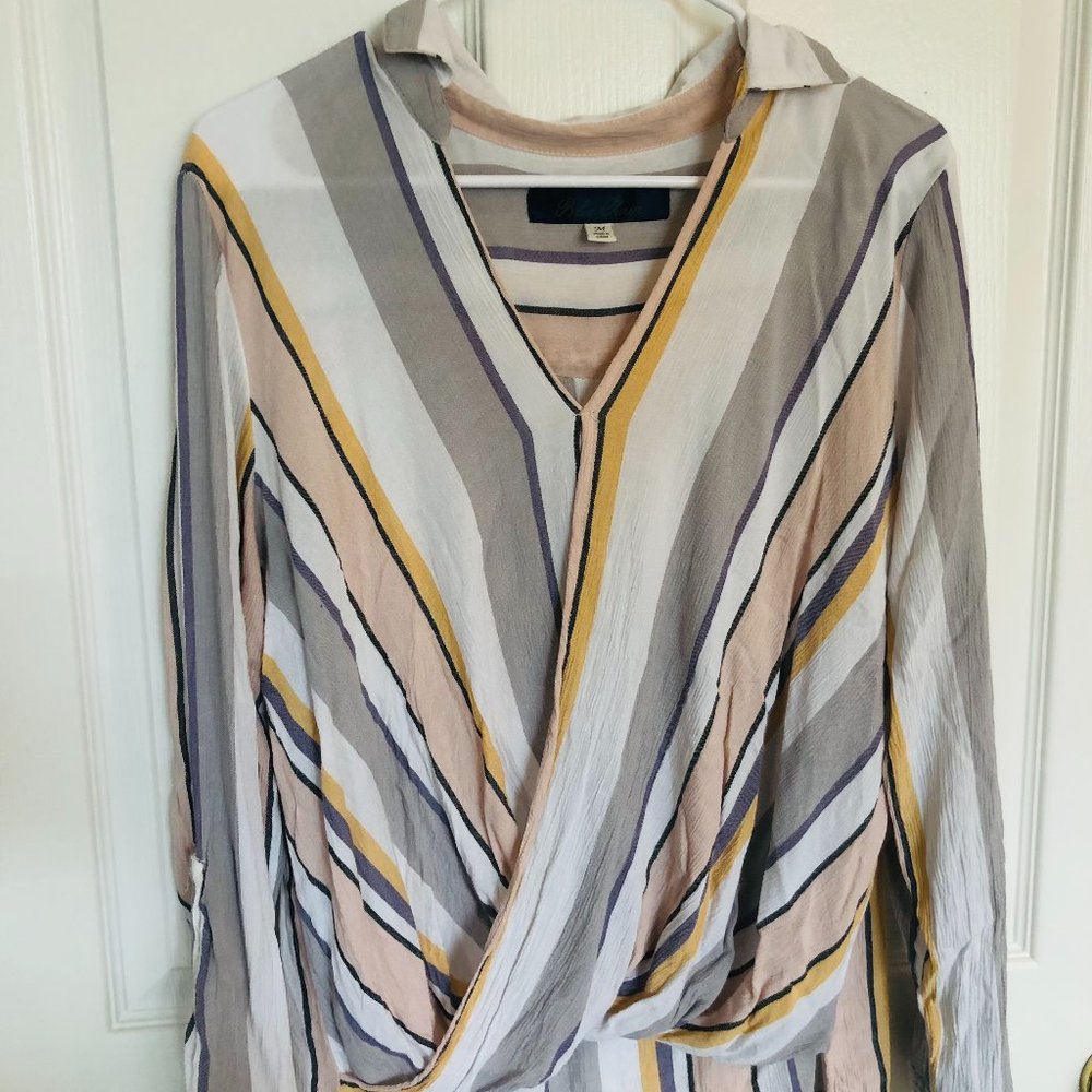 Francesca's Blue Rain Long-Sleeve Top
